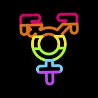 neon regenboog geslacht transgender trots partij icoon vector