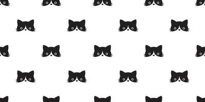 kat naadloos patroon vector hoofd calico zwart katje sjaal geïsoleerd herhaling behang tekenfilm tegel achtergrond illustratie