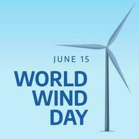 wereld wind dag ontwerp sjabloon voor viering. wereld wind dag vector ontwerp. turbine vector illustratie.