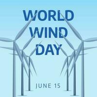 wereld wind dag ontwerp sjabloon voor viering. wereld wind dag vector ontwerp. turbine vector illustratie.