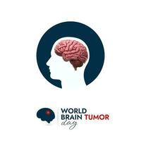 wereld hersenen tumor dag ontwerp voor verspreiding bewustzijn en onderwijzen mensen over hersenen tumoren vector