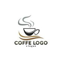 koffiekopje logo sjabloon vector pictogram ontwerp en koffie zwart