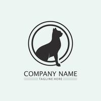 kat logo en vector dier pictogram voetafdruk kitten calico logo hond symbool cartoon karakter teken illustratie doodle ontwerp