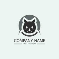 kat logo en vector dier pictogram voetafdruk kitten calico logo hond symbool cartoon karakter teken illustratie doodle ontwerp