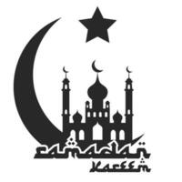 halve maan maan en moskee, Islamitisch silhouet feesten, vector illustratie