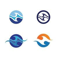 golven strand logo en symbolen sjabloon pictogrammen app vector