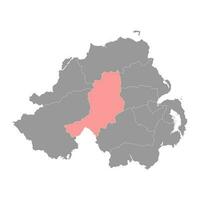 midden Ulster kaart, administratief wijk van noordelijk Ierland. vector illustratie.