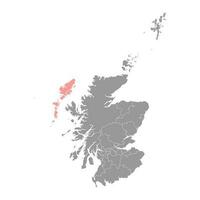 buitenste Hebrides kaart, raad Oppervlakte van Schotland. vector illustratie.