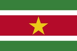 surinaamse vlag, officiële kleuren en verhoudingen. vectorillustratie. vector