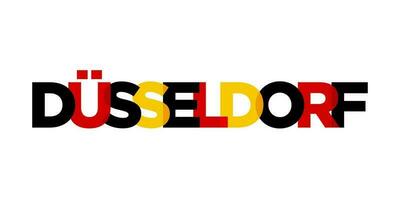 dusseldorf duitsland, modern en creatief vector illustratie ontwerp met de stad van Duitsland net zo een grafisch symbool en tekst element, reeks tegen een wit achtergrond, is perfect voor reizen banners