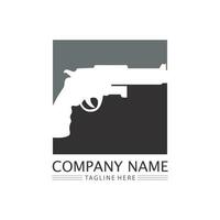 pistool logo en leger soldaat sniper shot vector ontwerp illustratie militair schot revolver