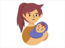 moeder Holding baby of avatar icoon illustratie vector