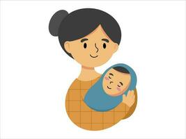 mam Holding baby of mensen karakter illustratie vector