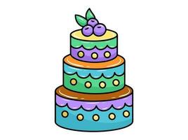 hand- getrokken verjaardag taart illustratie vector