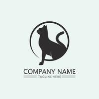 kat logo en vector dier pictogram voetafdruk kitten calico logo hond symbool cartoon karakter teken illustratie doodle ontwerp