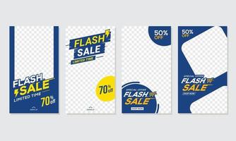 flash verkoop sociale media verhalen sjabloon banner vector