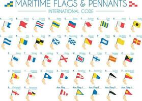 maritiem vlaggen en wimpels Internationale code vector illustratie