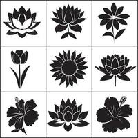 bloem vector icoon reeks groep, een reeks van groep bloem illustratie