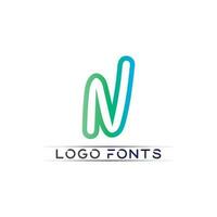 n logo lettertype bedrijfslogo bedrijf en letter eerste n ontwerp vector en brief voor logo