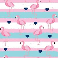 schattige retro naadloze flamingo patroon achtergrond vectorillustratie vector