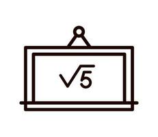 schoolbord met wiskunde oefening lijn icoon geïsoleerd vector
