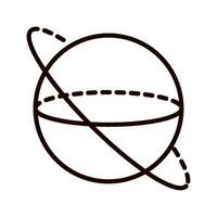 geometrie cirkel wiskunde lijn icoon geïsoleerd vector