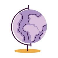 school- wereldbol kaart onderwijs icoon geïsoleerd vector