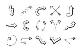 bundel van vijftien pijlen set pictogrammen vector