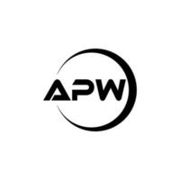 apw brief logo ontwerp in illustratie. vector logo, schoonschrift ontwerpen voor logo, poster, uitnodiging, enz.