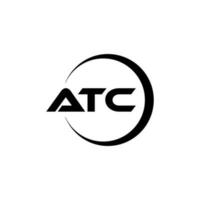 atc brief logo ontwerp in illustratie. vector logo, schoonschrift ontwerpen voor logo, poster, uitnodiging, enz.