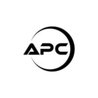 apc brief logo ontwerp in illustratie. vector logo, schoonschrift ontwerpen voor logo, poster, uitnodiging, enz.