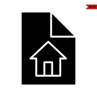 huis in papier glyph vector