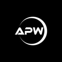 apw brief logo ontwerp in illustratie. vector logo, schoonschrift ontwerpen voor logo, poster, uitnodiging, enz.