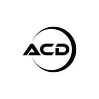 acd brief logo ontwerp in illustratie. vector logo, schoonschrift ontwerpen voor logo, poster, uitnodiging, enz.