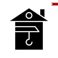 haak in huis glyph icoon vector