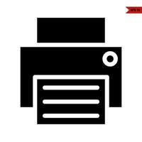 printer glyph-pictogram vector