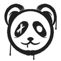 vector graffiti verstuiven verf panda karakter geïsoleerd vector illustratie