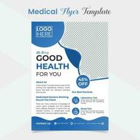 medisch en gezondheidszorg folder en poster sjabloon ontwerp vector