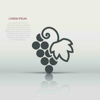 druif fruit teken icoon in vlak stijl. wijnstok vector illustratie Aan wit geïsoleerd achtergrond. wijn druiven bedrijf concept.