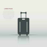 reizen zak icoon in vlak stijl. bagage vector illustratie Aan wit geïsoleerd achtergrond. bagage bedrijf concept.
