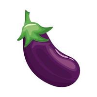 aubergine gezonde groente gedetailleerde stijlicoon vector