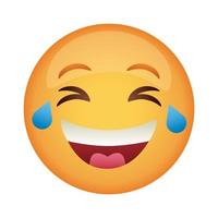 emoji gezicht lachen klassiek plat stijlicoon vector