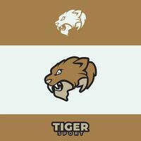 sport logo ontwerp, met een tijger hoofd icoon vector