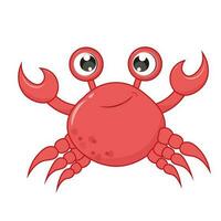 schattig tekenfilm krab zee leven illustratie voor sticker vector