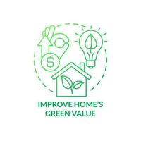 verbeteren huis eco waarde groen helling concept icoon. reden voor overwegen alternatief energie abstract idee dun lijn illustratie. geïsoleerd schets tekening vector