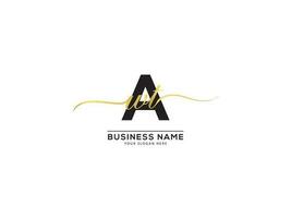 abstract handtekening avt luxe logo brief ontwerp vector