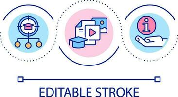 het verstrekken van materialen en middelen voor aan het leren lus concept icoon. leerzaam tutorials abstract idee dun lijn illustratie. multimediaal. geïsoleerd schets tekening. bewerkbare beroerte vector