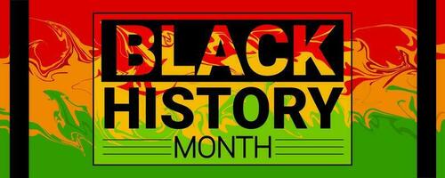 zwart geschiedenis maand banier met lijn decoratie, helder kleuren Aan een zwart achtergrond. vector