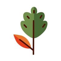 plant blad met twee bladeren lijn en vul stijl pictogram vector ontwerp