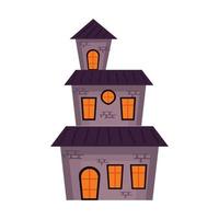 Halloween spookkasteel gebouw pictogram vector